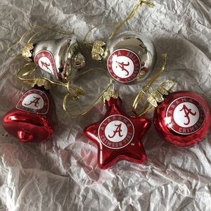 Alabama Crimson Tide ornaments red silver